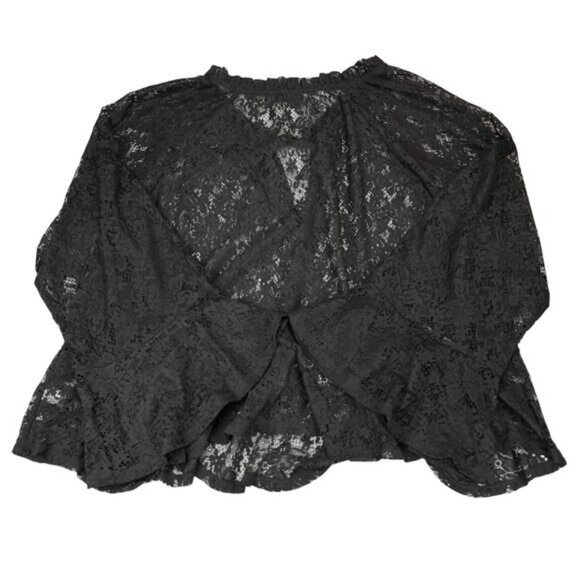 TORRID Lace Peplum Long-Sleeve Top Size 2X Deep Black - Picture 9 of 9